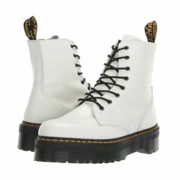 Dr. Martens Women's NWOT Softy White Leather Lace-Up Boots Sz 10